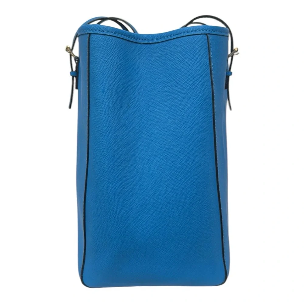 Michael Kors Blue Gold Saffiano Womens Shoulder HandBag Tote Purse 15